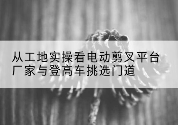 向阳电动剪叉升降平台厂家-从工地实操看电动剪叉平台厂家与登高车挑选门道